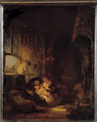 ハーメンスゾーン・ファン・レインが描いた聖家族の絵は、このレンブラント（1606-1669）が描いたものです。