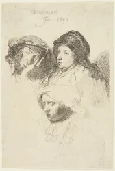 3人の女性の頭