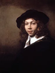 黒い帽子をかぶった青年、1666年