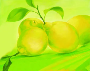 鮮やかな緑色のレモン