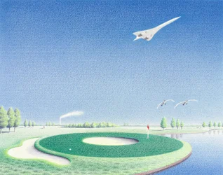 円、2000年、紙に色鉛筆画