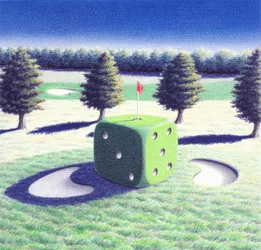 ギャンブル, 2002, 色鉛筆画、紙