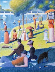 SEURAT-Golf, 2017, 色鉛筆画、紙