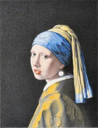VERMEER-Golf, 2018, 色鉛筆画、紙