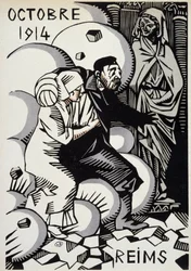 1914年10月、ランス - Herman Paulによるドローイング - "Calendar of War" ed.1916