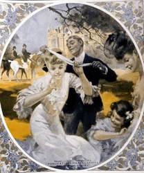 庭の遊び：ハコベのゲームの準備、世紀の初め。イラスト：Rene Lelong（1871-1933