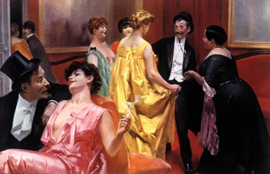 プレゼンテーションの様子。20世紀初頭のパリの家。イラストレーター：ルネ・ルロン（1871-1933
