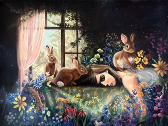 ウサギと眠る少女