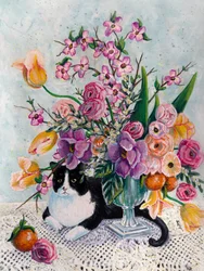 タキシードキャットの春の花