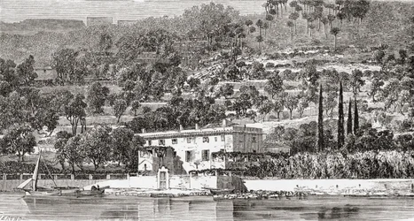 19世紀後半のイタリア、ラ・スペッツィアの対岸にあるパルマリア島。1890年頃に出版されたサミュエル・マニング師によるイタリアの写真より。
