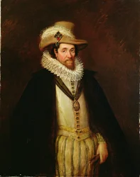 イングランドのジェームズ1世とスコットランドのジェームズ6世（1566-1625）、ジョン・ド・クリッツ2世（c.1600-p.1657）の後（油彩・キャンバス