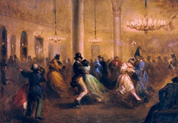 The Baile de Capellanes, c. 1860-1865 （ブリキ板に油彩