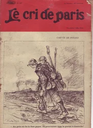 Le Cri de Paris, 07/05/16の表紙に掲載されたリカルド・フローレス（1878-1918）のイラスト - Corvee de pinard "この値段では、家でも着ているかもしれませんね。"14-18年の戦争、ワイン、兵士の生活、水筒、スープ、補給、兵士たち