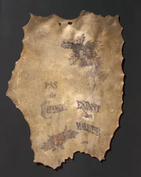 人間の皮膚に花や碑文のタトゥーを施したもの（フランス