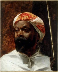 「アラブ人の肖像」 リチャード・ビーヴィス（1824-1896）作 個人蔵