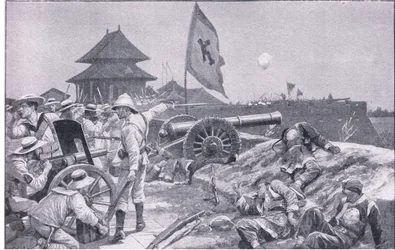 天壇：城壁での戦い（リトグラフ