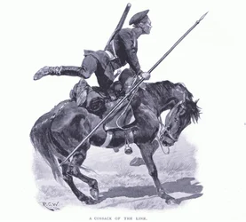 ラインのコサック、イラスト「日露戦争のカッセルの歴史」第1巻、1900年