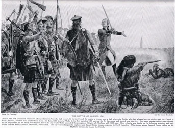 ケベックの戦い、1759、「ハッチンソンのイギリス国民の物語」、1923年頃のイラスト