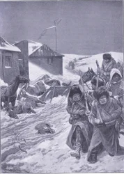 終わりのない東への行進：途中で見慣れた光景、キャッセルズ日露戦争の歴史Vol。1、1900年頃のイラスト
