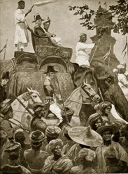 1824年にシンガポールに入るイギリス軍