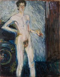 パレット付きヌード自画像 - Gerstl, Richard (1883-1908) - 1908 - キャンバスに油彩 - 139,3x100 - レオポルド美術館、ウィーン