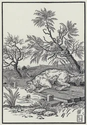 The Dog And The Shadow (carving)