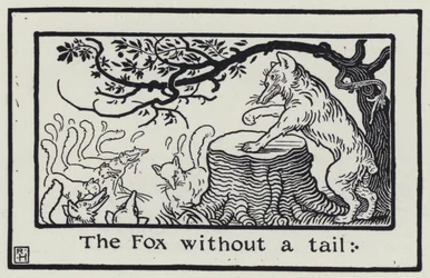 尾のない狐」（版画