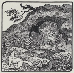 ライオン、キツネ、そして獣たち（エングレーヴィング