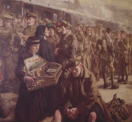 戦線への帰還ヴィクトリア駅 1917年 油彩・カンヴァス （237394の詳細
