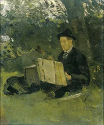 Jan Verkade (1868-1946) ハッテムの木の下で絵を描く