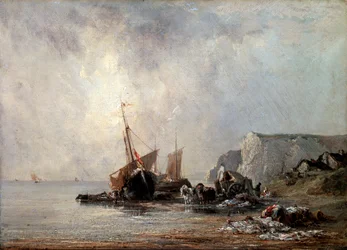 ノルマンディー海岸のボート、1823年。