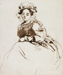 坐った女性の習作 1820年頃