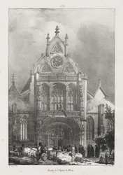 古代フランスの絵のようにロマンチックな旅、フランシュ コンテ: ブロー教会のファサード