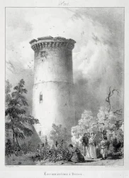 絵のようにロマンチックな古代フランスの旅、ノルマンディー...、1824年。