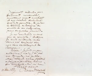 リヒャルト・ワーグナーがルイジ・マンチネッリに宛てた手書きの手紙（12月10日