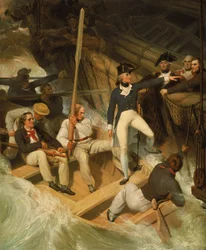 拿捕船に乗り込むネルソン（1777年11月20日