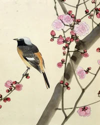 鳥 - リウ・チムによる日本画、19世紀後半