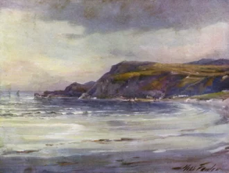 夏の夕べ、アングルシー海岸（カラーリトグラフ