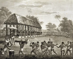 アーチボルド・ダルゼル著「ダホメーの歴史」（フランシス・チェシャム（1749-1806）版）の130版。1793年（エングレーヴィング）