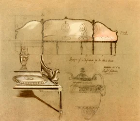 ソファのデザイン、1777 年、1946 年。