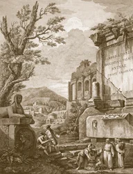 Pl。 「ダルマチアのスパラトロにあるディオクレティアヌス帝の宮殿の遺跡」のパブ。 1764年。