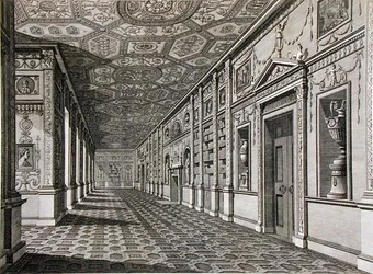1760-69年に建てられたサイオンハウスの図書館（彫刻）