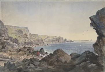 フォイルフンメルム湾、バレンシア、ケーブルが通る地点から海の方を見る、1865-66.