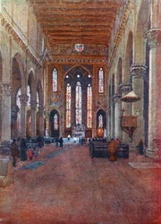 フランシスコ会サンタ・クローチェ教会、東側から見る（カラーリトグラフ）