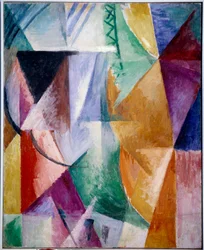窓または 3 つの窓のデザイン。 Robert Delaunay (1885-1941) の絵画