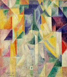 ウィンドウズ。 Robert Delaunay (1885-1941) の絵画、キャンバスにエンコースティック