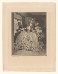 さらば (Les Adieux) シアターボックスでお別れ レ・アデュー 18世紀末の衣装版画（シリーズ名） Monument du Costume Physique et Moral de la fin du Dix-huitième siècle (シリーズタイトル)