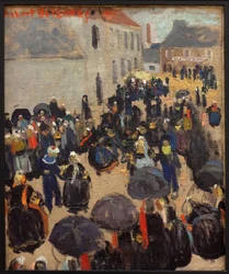 田舎でのパーティー。 Robert Delaunay（1885-1941）による絵画、キャンバスに油彩