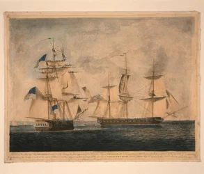 HMSシャノンが1813年6月1日、1813年にUSSチェサピークを占領
