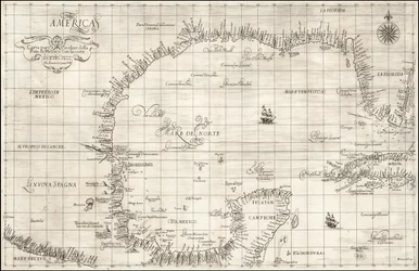 1646年、ロバート・ダドリーによるメキシコ湾の地図